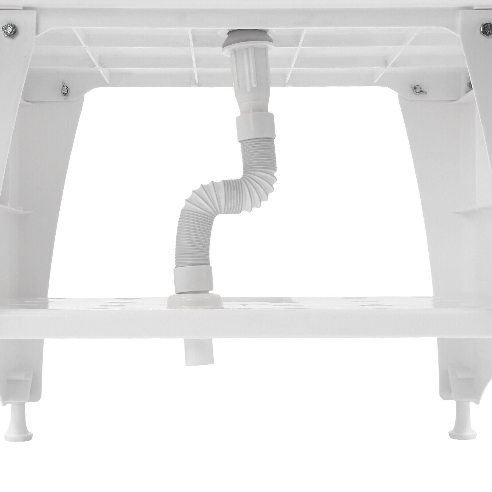 Freestanding White Utility Sink Laundry Tub Freestanding Sink Wash Station w/ Faucet Home for Bathrooms