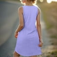 thumbnail image 6 of Fesfesfes Girls'Summer Solid Color Short Sleeve Crew Neck Elastic Waistband Dress with Pockets Casual Comfortable Cotton Blend Dress for Kids(Purple,11 Years), 6 of 9
