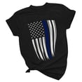 thumbnail image 4 of KBZDBZC Womens Summer Tops Women Casual Independence Day Flag Print T Shirt Short Sleeve Shirt Loose Blouse Tops Womens Shirts Women Shirts (Black7,XL), 4 of 4