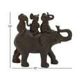 thumbnail image 4 of 10" x 10" Brown Polyresin Elephant Sculpture, by DecMode, 4 of 9