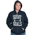 thumbnail image 3 of Squat Goals Workout Motivation Unisex Fleece Graphic Zip Up Hoodie Brisco Brands 2X, 3 of 5