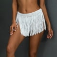 thumbnail image 6 of AOOOWER Womens Beach Sarong-Pareo Swimwear Cover-Ups Short Mini Skirt Fringe Wrap Skirt Kintted Belly Dance Skirt for Club Party, 6 of 20