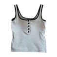 thumbnail image 5 of BUIGTTKLOP Womens Tank Tops Spaghetti Strap Sleeveless Shirts Sqaure Neck Button up Stretch Camiosle Top, 5 of 7
