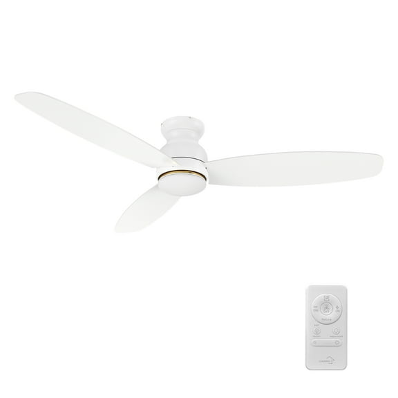 CARRO Arran 60" Large Indoor Flush Ceiling Fan with Remote and Light Kit