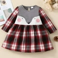 thumbnail image 1 of YEEDISON Children's Dress Autumn and Winter Girls' Dress Cotton Long Sleeve Plaid Pattern College Style Dress for 18M-6Y, 1 of 4
