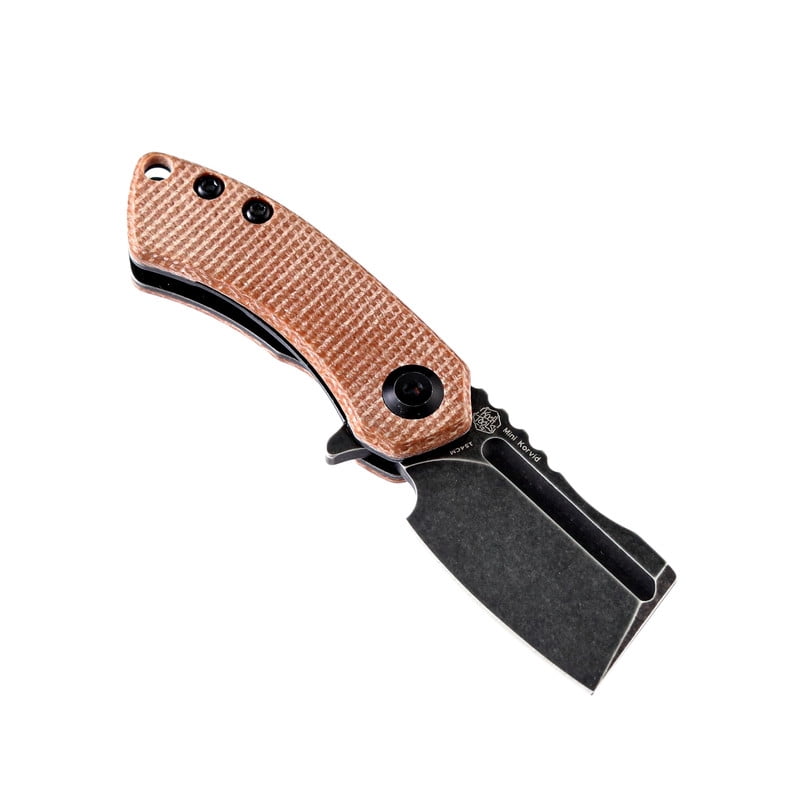 Kansept Mini Korvid Folding Pocket Knife 1.45'' 154CM Blade,Brown Micarta Handle,T3030A5