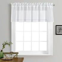Solid Pure White Sheer Voile Window Curtain In 18" OVERSTOCK SALE!!!