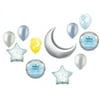 Twinkle Twinkle Little Star Crescent Moon Boy Baby Shower Balloon Bouquet Decorating Kit 11 Piece Mylar and Latex Balloons Set -Plus (1) 66' (66 Foot) Roll of Curling Balloon Ribbon