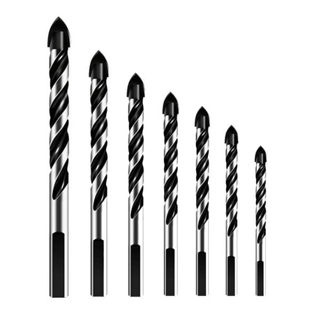 

NUOLUX 1 Set/7pcs Tile Concrete Drill Bits Hard Alloy Hole Openers Electric Drilling Bits