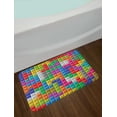 thumbnail image 2 of Video Games Bath Mat, Colorful Retro Gaming Computer Brick Blocks Image Puzzle Digital 90's Play, Non-Slip Plush Mat Bathroom Kitchen Laundry Room Decor, 29.5 X 17.5 Inches, Multicolor, Ambesonne, 2 of 2