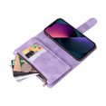 thumbnail image 4 of Compatible With iPhone 15 Plus Wallet Case Full Coverage Dustproof Dual Layer Card Pockets Kickstand Crossbody Lanyard Shockproof Synthetic Leather Lightweight Luxury Phone Cover,Purple, 4 of 18