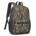 thumbnail image 2 of Camo and Cattail Grey Pattern 17" Waterproof Oxford School Backpacks for Teens, S-Shape Padded Straps, for School, Travel, Hiking, Camping, 2 of 5