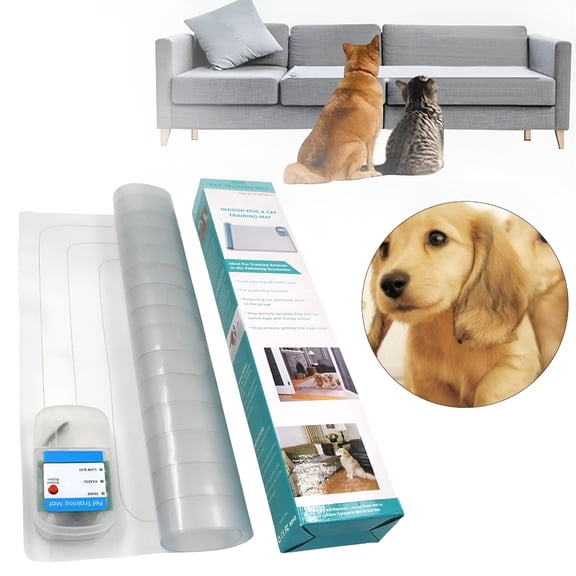 XIRQI Pet Training Mat,Electrostatic Scat Mat to Keep Dogs Cats Off Couch Sofa Counter Top,Indoor Training Deterrent with Adjustable Settings,3 Mats