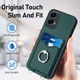 thumbnail image 6 of Wallet Case for Motorola Moto G 5G 2024 / G Play 5G 2024, Stylish Ultra Slim PU Leather Card Slots Ring Stand Wrist Strap Shockproof Protective Thin Lightweight Back Case Cover, Green, 6 of 7