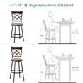 thumbnail image 4 of VECELO Adjustable-Height Bar Stool, Swivel Counter Stools for Kitchen, Living Room, Pub, and Bistro, Brown, Set of 2, 4 of 10