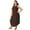 Brown, variant on Womens Plus Size Spaghetti Strap Casual Solid Color Flowy Swing Dresses FZH