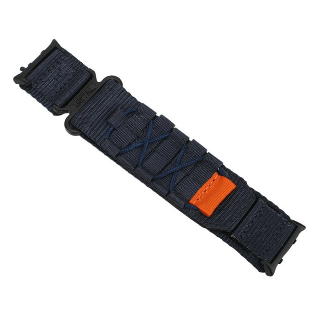 Hook Loop Sport Watch Strap, Nylon Hook Loop Watch Band Adjustable Size for Smartwatch Midnight Blue,Grey