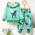 thumbnail image 2 of Kogui Toddler Outfits for Boys Boys Clothes Sweatsuit Winter Clothes Pants Set Boys Outfits Pullover Hoodies Size 2T 3T (Green,2-3 Years), 2 of 9