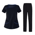 thumbnail image 2 of Uniformes de mujer Scrub, pantalones de enfermera, trajes de trabajo de médico, ropa cómoda, pantalones largos de manga corta para el de la Negro Sunnimix Pantalones médicos de enfermera, 2 of 8