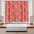 thumbnail image 2 of Ambesonne Hibiscus Kitchen Curtains, Grunge Petal Silhouettes, 55"x45", Vermilion Orange Ivory, 2 of 3