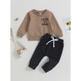 thumbnail image 2 of Infant Toddler Baby Boys Fall Clothes Loved By Mama Long Sleeve Pullovers and Drawstring Pants 2PCS Outfits Sets, 2 of 9