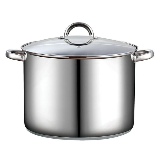 Cook N Home Stockpot with Lid, Basic Stainless Steel Soup Pot, 16-Quart