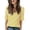 Yellow, variant on Casual Loose Fit Short Sleeve V Neck T Shirt Soft Everyday Basic Top Comfortable Breathable Tee