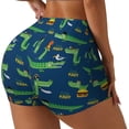 thumbnail image 1 of Balery Little Pirate Crocodile Pantalones cortos de entrenamiento estampados para mujer, sin costuras, ajustados, para gimnasio, yoga, correr, deportes, ejercicio activo, fitness.-Medium, 1 of 8