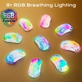 thumbnail image 3 of Wireless Mouse, Rechargeable with 9-Color Backlight, 1400 DPI, 2.4G USB, 5 Buttons, Long Battery Life, Wide Compatibility for PC, Laptop, Mac, PS5, and Tablet (White), 3 of 10