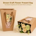 thumbnail image 4 of 20 Pcs Kraft Paper Flower Bags with Clear Window - Bouquet Packaging Gift Bags | Reusable Brown Gift Bags with Handles for Weddings, Birthday Parties, Florist Shop Favors, 4 of 5