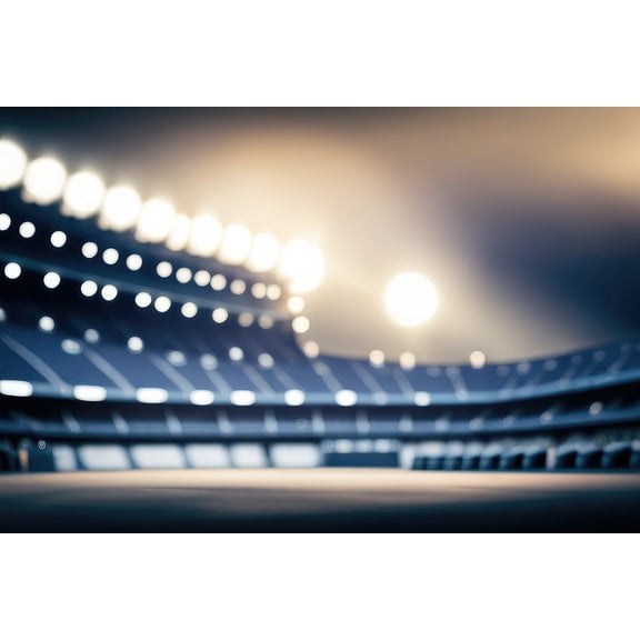 Baseball Stadium at Night Photograph II - 12" x 18" Art Print Wall Decor