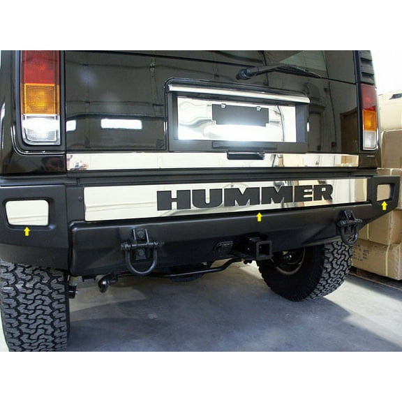 Stainless Steel Rear Bumper Accent 3Pc Fits 2003-2009 Hummer H2 HV43012 QAA