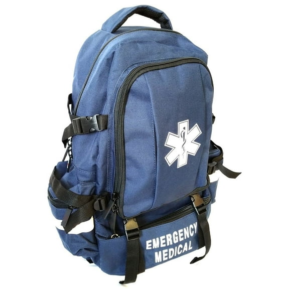 LINE2design EMS Emergency First Responder Deluxe First Aid Medical Trauma Backpack, Navy Blue, 1 Pack