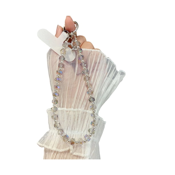 Correa para teléfono con cristales de imitación y cadena desmontable, glamurosa correa para teléfono y dije para bolso, cadena de muñeca ajustable, accesorio colgante de moda para bolso.