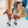 thumbnail image 4 of Blueek 12 Inch Simulated Horse Doll - White & Brown Mane - Christmas Gift - Handmade Craftsmanship - Sofa Decoration(Style B), 4 of 7