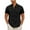 A01_Black, variant on Yghzkop Men's Cotton Linen Henley Shirts Casual Short Sleeve Stand Collar Button Up Shirt Fashion Crew Neck T-Shirts Solid Color Breathable Lightweight Summer Tops for Men