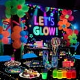 thumbnail image 4 of Telón de fondo fotográfico XJLANTTE Neon Let's Glow Party 1,8 x 1,2 m, 4 of 8