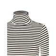 thumbnail image 5 of MixMatchy Women's Tight Fit Lightweight Solid/Stripe Long Sleeves Turtle Neck Top, 5 of 5