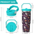 thumbnail image 4 of 30oz Handheld Travel Tumbler with Handle – Double Wall Stainless Steel Insulated Cup, Flip Straw Lid, Leak-Proof & BPA-Free for Hot and Cold Drinks – Durable Coffee & Juice Mug Pink, 4 of 7