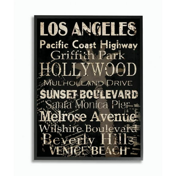 Stupell IndustriesLos Angeles Landmark Typography Framed Wall Art by Gplicensing
