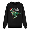 thumbnail image 1 of Christmas Dinosaur Print Family Matching Long Sleeve Lightweight Sweatshirt For Mom, 1 of 6