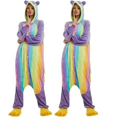 

〖TOTO〗Women Sleepwear Women Flannel Cartoon Animal One-Piece Pajamas Lovely Keep Warm Pajamas