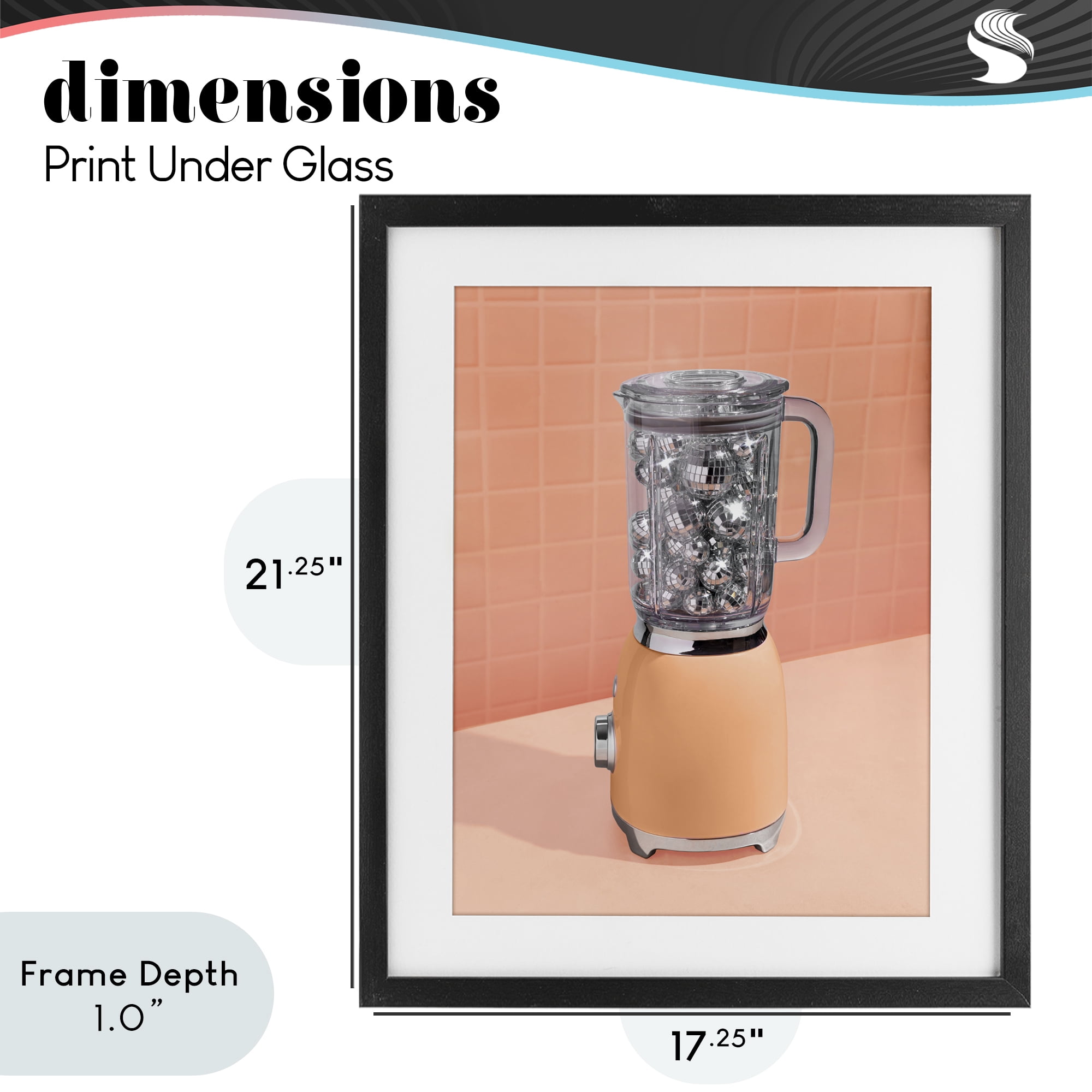 Stupell Industries Disco Drink Blender over Orange Black Framed Print Under Glass, design by LISH Creative