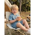 thumbnail image 6 of BemeyourBBs Toddler Baby Boy Summer Clothes Newborn Infant Boys Baptism Outfit Cotton Gauze Solid Color Short Sleeve Button Down Shirt Tops And Shorts Set Pocket, 6 of 9