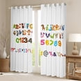 thumbnail image 2 of Homewish Kids Cartoon Animals Curtains Pack of 2 (42x84 Each),Colorful Numbers Curtains Blackout,Kawaii Wildlife Bedroom Curtains,Microfiber Bedroom Decor, 2 of 6