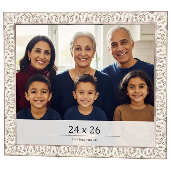 24x26 Frame White Real Wood Picture Frame Width 1.5 inches | Interior Frame Depth 0.5 inches |