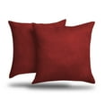 thumbnail image 1 of Pack of 2 Solid Faux Suede Soft Decorative Square Throw Pillow Covers for Sofa Living Room and Bedroom (20 x 20, Red), 1 of 4