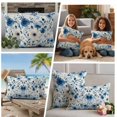 thumbnail image 5 of Blue Flower Outdoor Waterproof Pillow Covers, Spring Cottagecore Blooms Botanica Floral Decorative Square Throw Pillowcase Sofa Cushion Sham for Patio/Couch/Chair, 20"x20" 2 Pack, 5 of 8