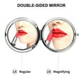 thumbnail image 2 of Milisten Compact Mirror Round Makeup Mirror Foldable Vanity Mirror Double-sided Mirror, 2 of 5
