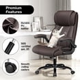 thumbnail image 6 of COOLHUT Big and Tall Office Chair 500LBS, Comfy Heavy Duty Executive Desk Chair with Adjustable Lumbar Support, Higth Back Computer Home Office Chair with Padded Flip -up Arms, Coffee, 6 of 9